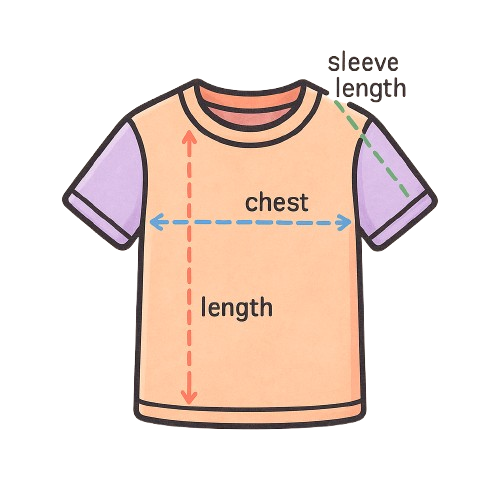 T-shirt measurement guide